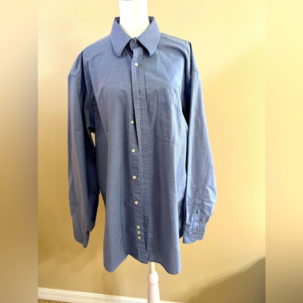 99 Vintage Tommy Hilfiger mens blue and white long sleeve dress shirt
